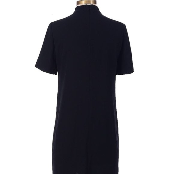 ZARA LBD little black dress size extra small XS cutouts mock neck short sleeve - Picture 2 of 2